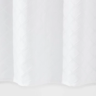 Dyed Clipped Diamond Shower Curtain White - Threshold™ - Image 3