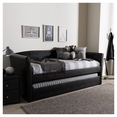 Twin Camino Modern And Contemporary Faux Leather Upholstered Daybed With Guest Trundle Bed - Baxton Studio - Image 4