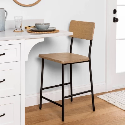 Wood & Steel Counter Stool -Natural/Black - Hearth & Hand™ With Magnolia