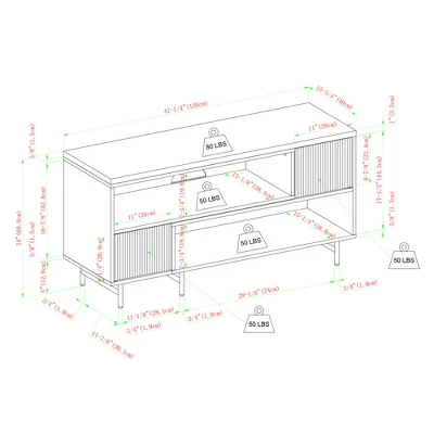 Modern Reeded Door Extendable TV Stand For TVs Up To 50" - Saracina Home - Image 11