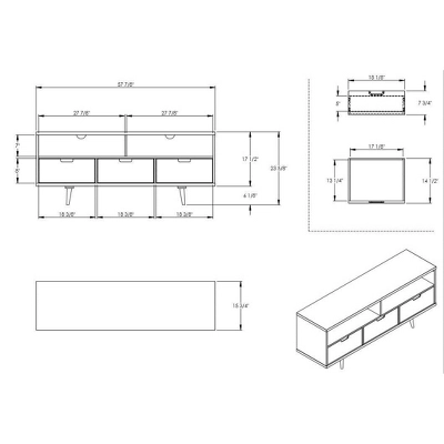 Cara Mid-Century Modern 3 Drawer TV Stand For TVs Up To 65" - Saracina Home - Image 16