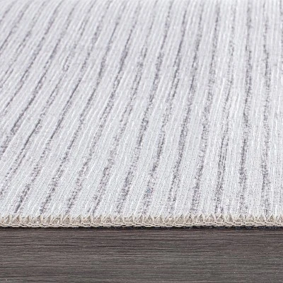 World Rug Gallery Contemporary Distressed Stripe Machine Washable Area Rug - Image 2