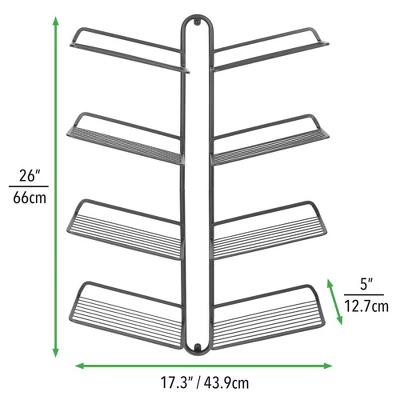 MDesign Metal Shoe Display & Storage Rack, 4 Tier, Wall Mount - Image 5