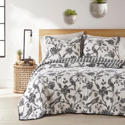 Tanzie Black Quilt Set - Black & White - Levtex Home