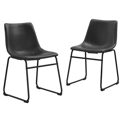 Set Of 2 Laslo Modern Upholstered Faux Leather Dining Chairs - Saracina Home - Image 8
