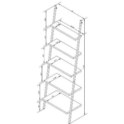 72" Loring 5 Shelf Leaning Bookshelf - Threshold™ - Image 5
