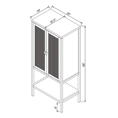 66" East Bluff Woven Cabinet Black - Threshold™ Designed With Studio McGee - Image 7