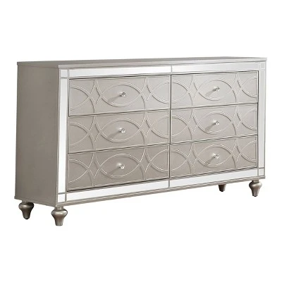 3pc Queen La Mesa Bed Nightstand And Dresser Set Silver - HOMES: Inside + Out - Image 4