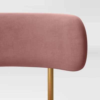 Orion Luxe Dining Chair With Brass Legs Blush Velvet - Threshold™ - Image 4