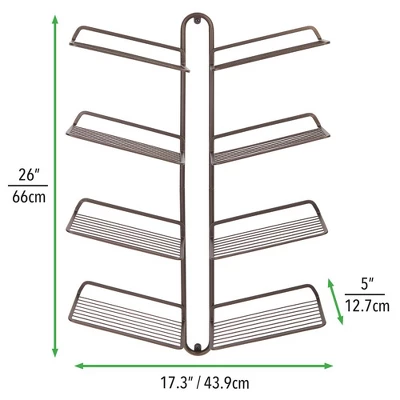MDesign Metal Shoe Display & Storage Rack, 4 Tier, Wall Mount - Image 2