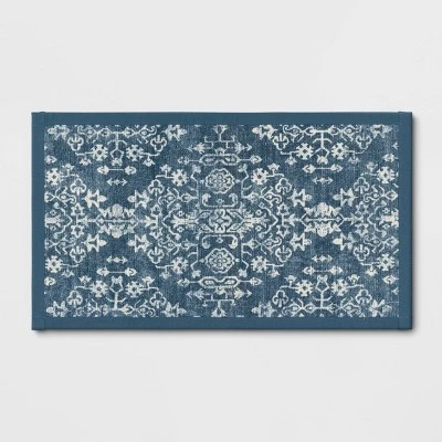 Vintage Print Comfort Rug Blue - Threshold™ - Image 4