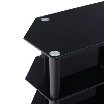 Travers Open Shelves TV Stand For TVs Up To 82" Black - CorLiving - Image 2