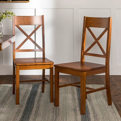 Set Of 2 Traditional Distressed Wood Dining Chairs - Saracina Home - Image 4