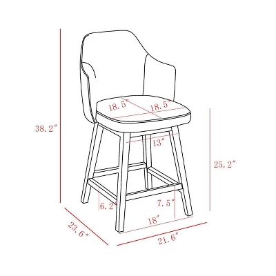 Kinston Swivel Curved Back Upholstered Counter Height Barstool - Threshold™ - Image 5