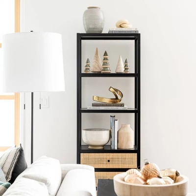 Console Table With Woven Rattan Shelf Black - Threshold™ Designed With Studio McGee - Image 10