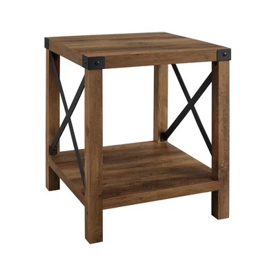 Sophie Rustic Industrial X Frame Side Table - Saracina Home - Image 10