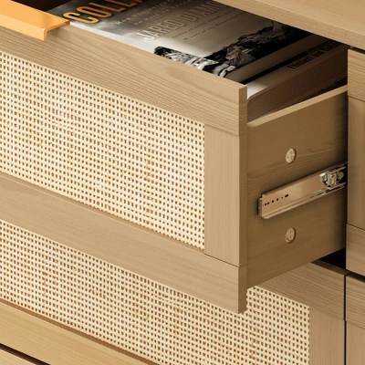 43.31" 6-Drawer Rattan Dresser For Living Room And Bedroom - ModernLuxe - Image 6