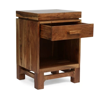 Wadley Boho Handcrafted Acacia Wood Nightstand Natural - Christopher Knight Home - Image 2
