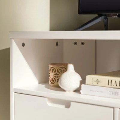 Cara Mid-Century Modern 3 Drawer Corner TV Stand For TVs Up To 58" - Saracina Home - Image 6