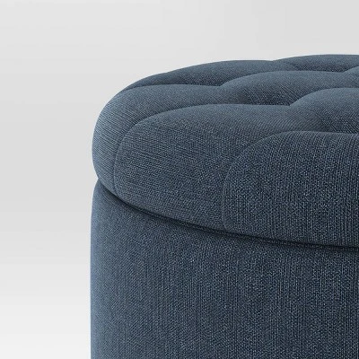 Tufted Round Storage Ottoman - Threshold - Image 4
