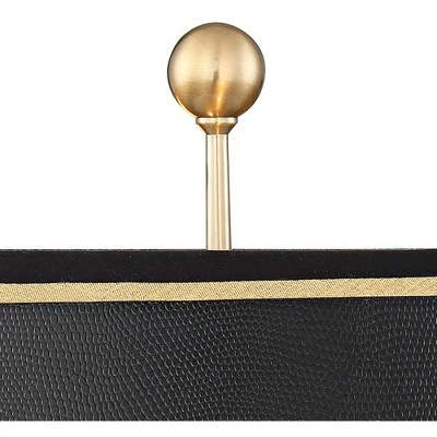 Barnes And Ivy Georgetown Traditional Desk Lamp 28 1/2" Tall Warm Brass With USB Charging Port Black Shade For Bedroom Living Room Bedside Office Kids - Image 4